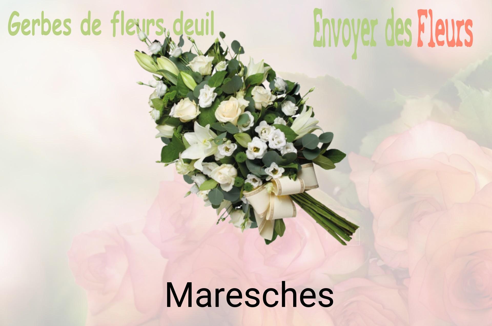 Gerbe de fleurs de deuil livrée à Maresches